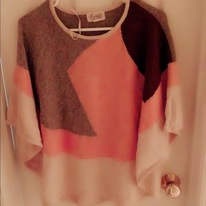 Forever 21 XXI color block poncho S
